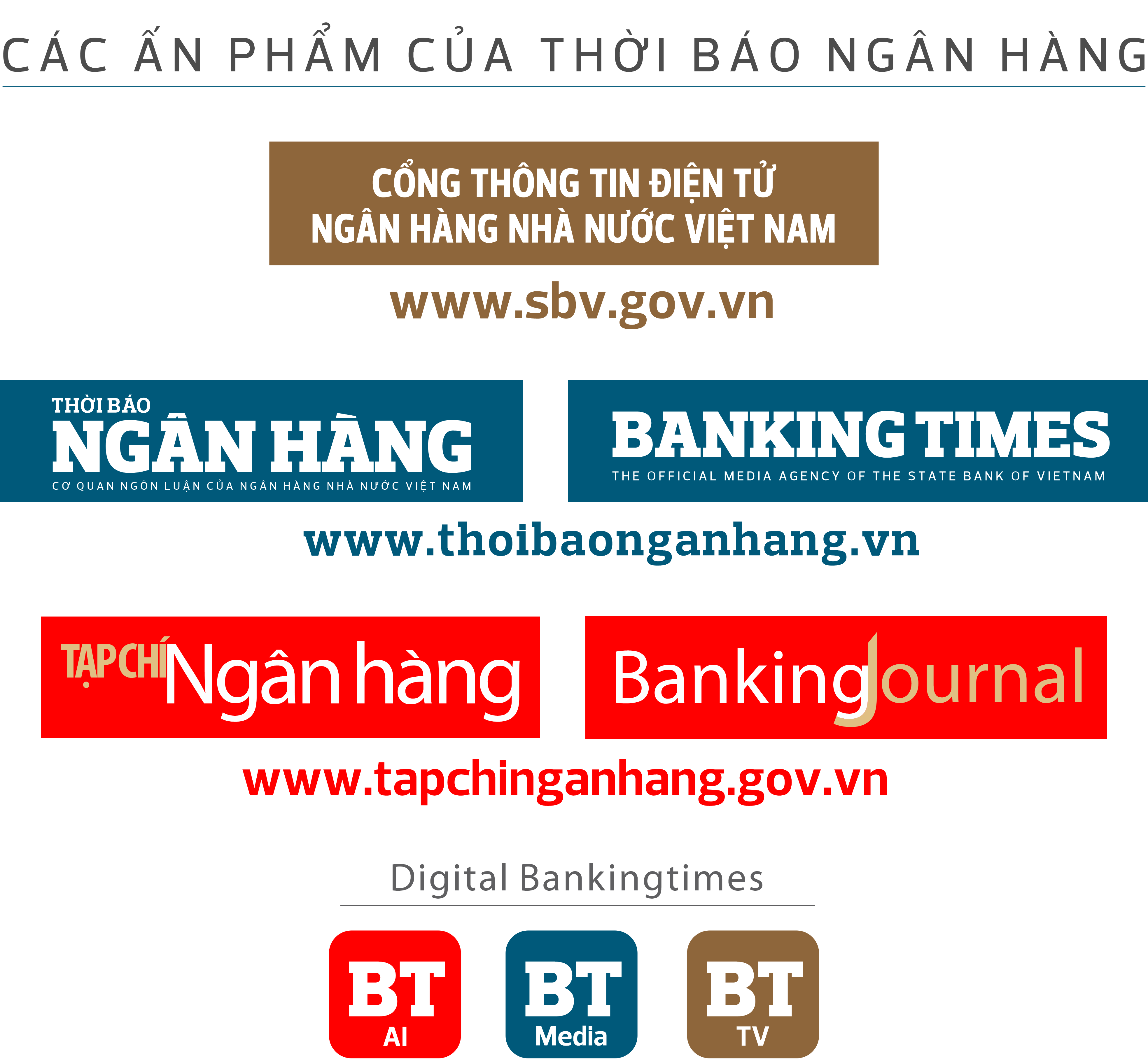 Các ấn phẩm của Thời báo Ngân hàng