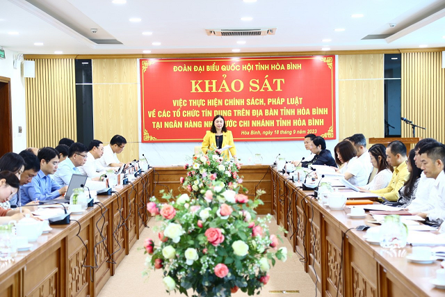 Hòa Bình tổ chức Hội nghị khảo sát việc thực hiện chính sách, pháp luật về các TCTD trên địa bàn