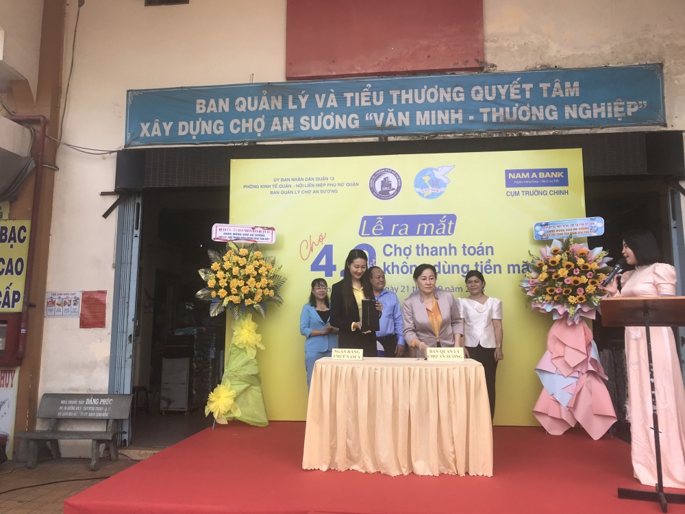 Ra mắt chợ thanh toán không dùng tiền mặt tại chợ An Sương