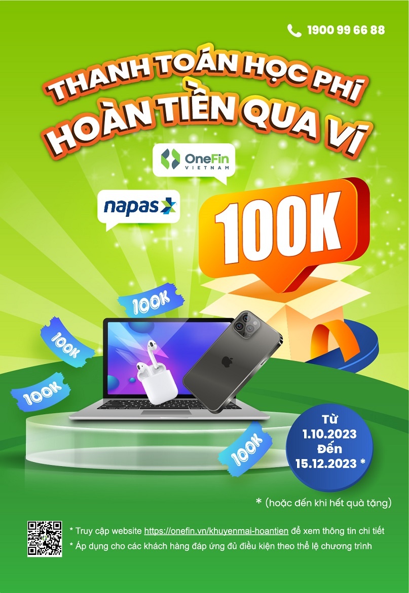 Nhận ngay 100.000 VND khi thanh toán học phí bằng thẻ NAPAS