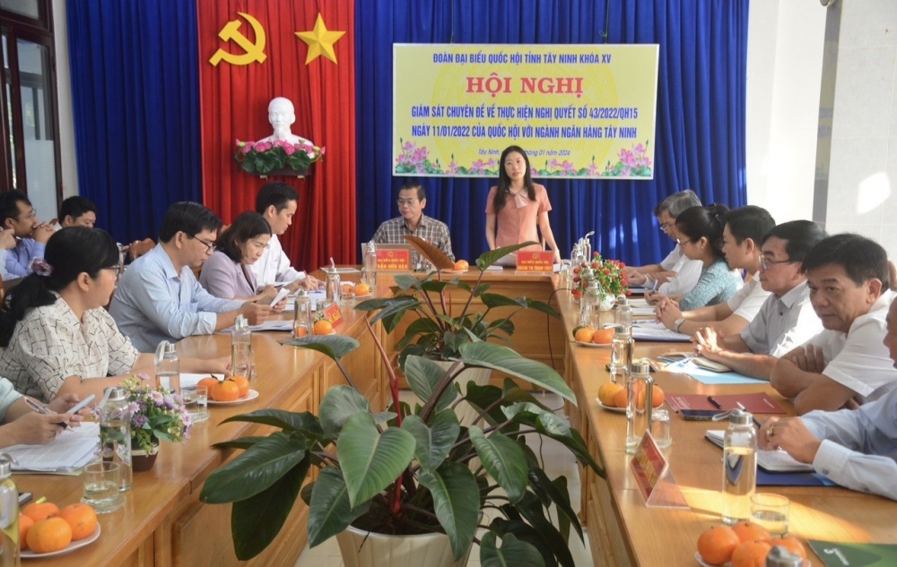 Ngành Ngân hàng Tây Ninh: Hội nghị giám sát chuyên đề về thực hiện Nghị quyết 43