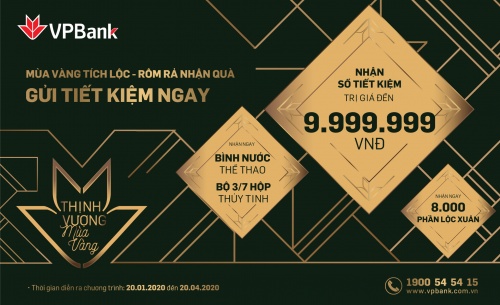 VPBank tặng hàng nghìn quà tặng cho khách hàng gửi tiết kiệm dịp đầu năm VPBank tặng hàng nghìn quà tặng cho khách hàng gửi tiết kiệm dịp đầu năm